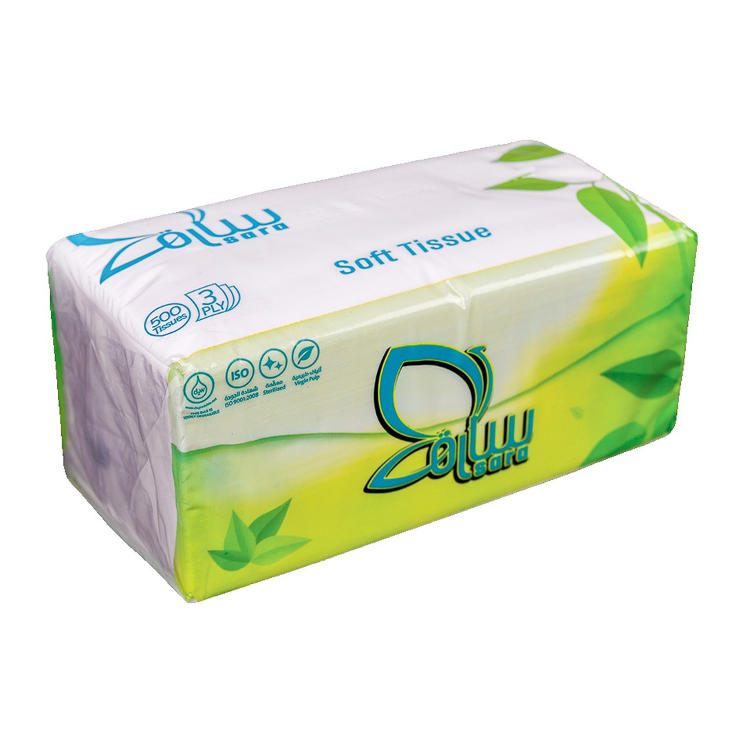 Sara Tissues 500 three-ply pack, blue