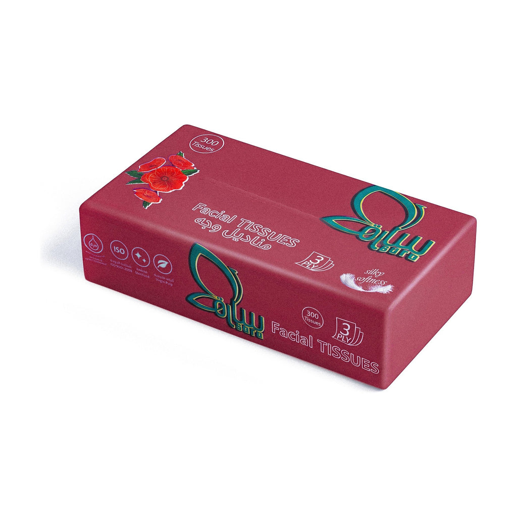 Sara Facial Tissues 200, single box, angled
