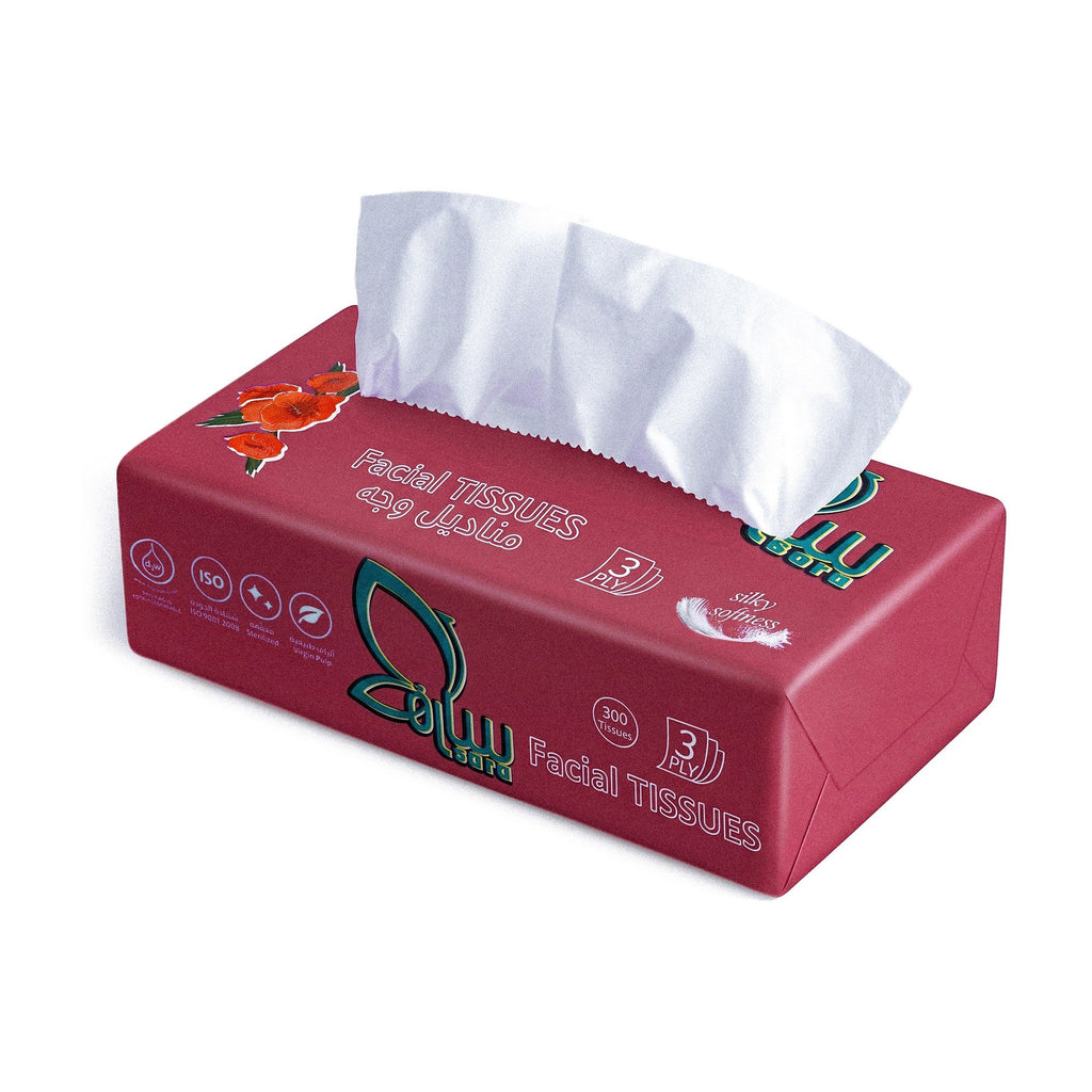 Sara Facial Tissues 200, single box, open