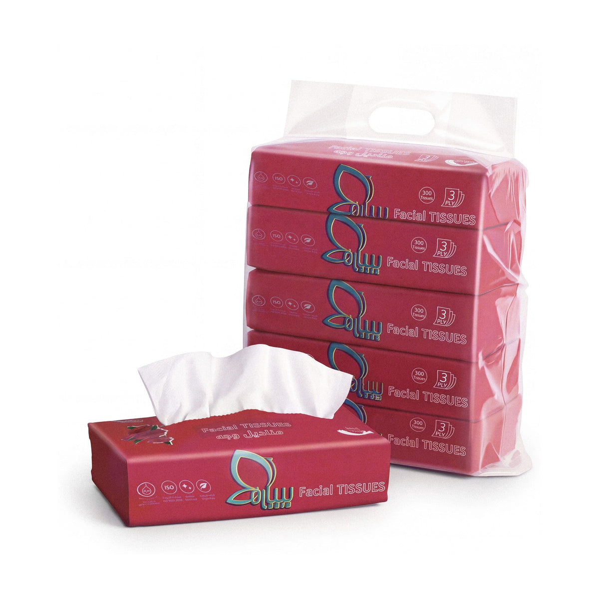 Sara Facial Tissues 200, pack of 5 boxes
