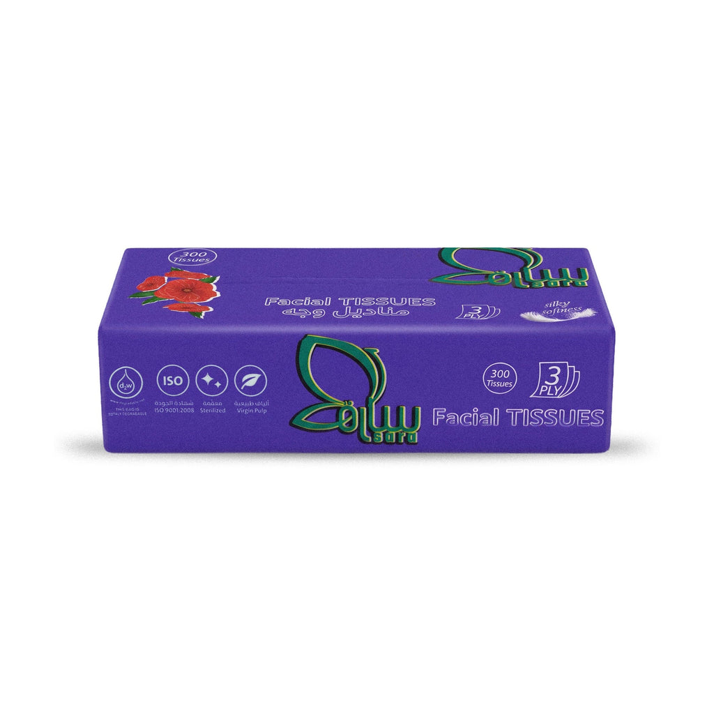 Sara Facial Tissues 300, single box