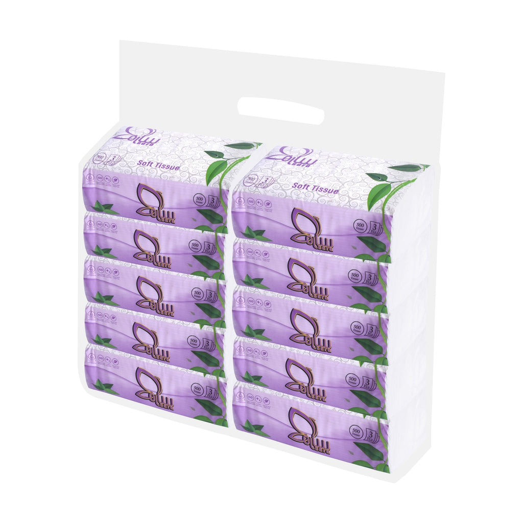 Sara Facial Tissues 500 Medium, pack of 10