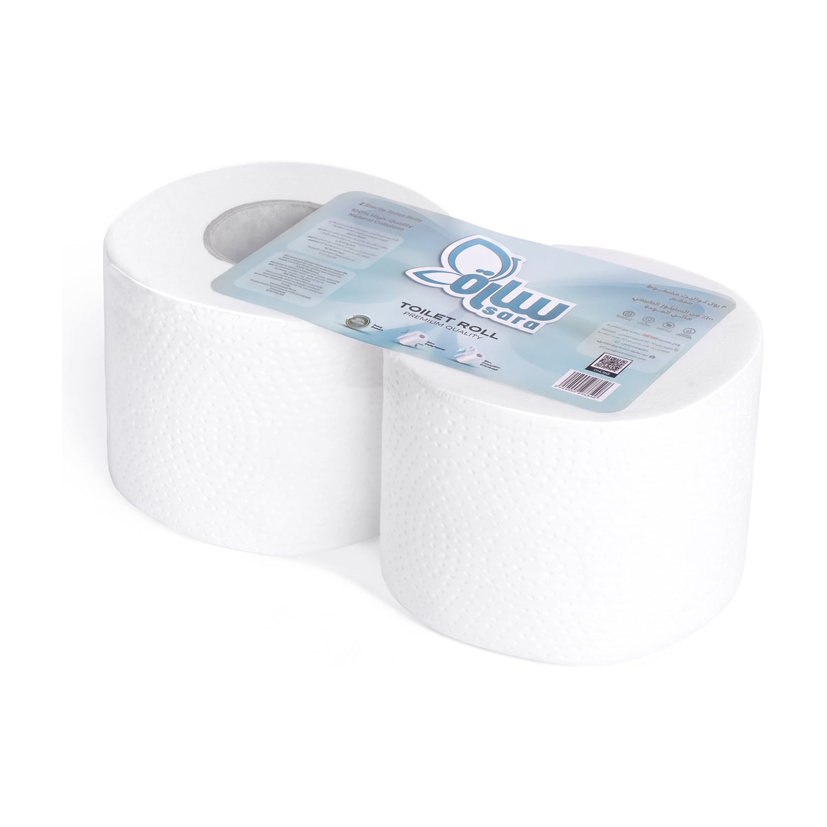 Sara Toilet Roll Premium, twin pack, angled